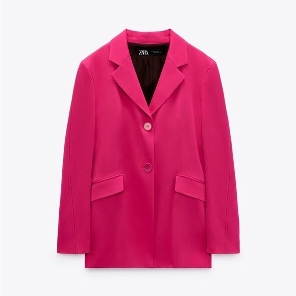 ZARA Pink Blazer with Black Trim - Picture 8 of 8